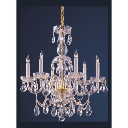 Crystorama Six Light Polished Brass Up Chandelier 1126-PB-CL-MWP